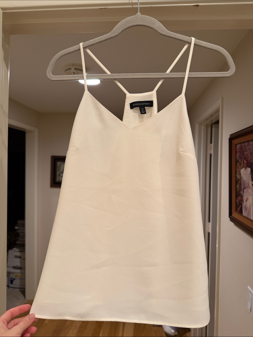 Banana Republic Ivory Satin Spaghetti-Strap Cami